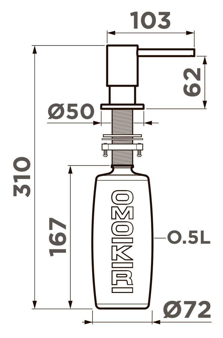 OMOIKIRI дозатор для моющего средства OM-08 shema