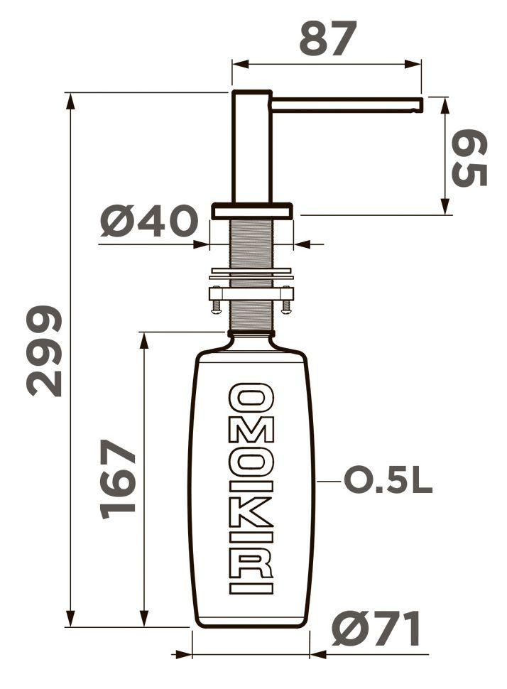 OMOIKIRI дозатор для моющего средства OM-10 shema