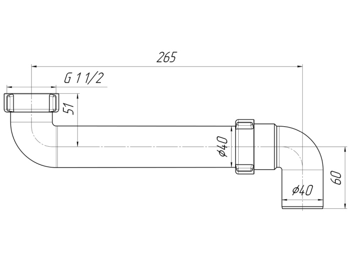 Схема Отводная труба с гайкой 14120001