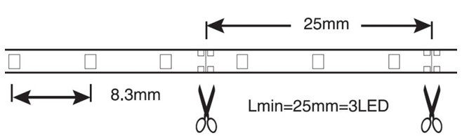 Схема Светодиодная лента NLS (1000 мм, свет холодный)