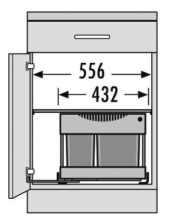 Схема #2 Система сортировки Raumspar Tandem S 29л (фасад 600 мм)