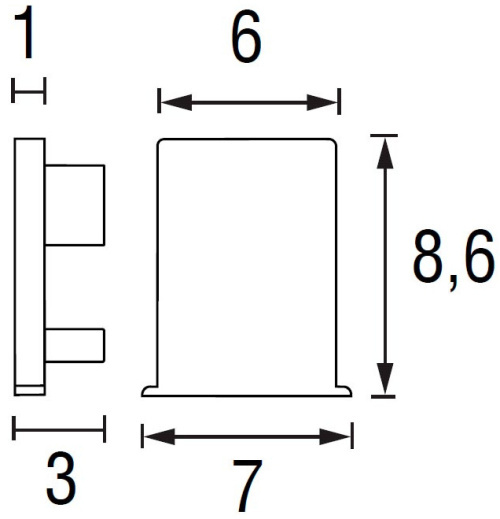 Комплект заглушек ERA-C (2 шт.) для профиля ERA shema