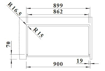 Схема BLANCO VINTERA XL 9-UF SILGRANIT , вырез
