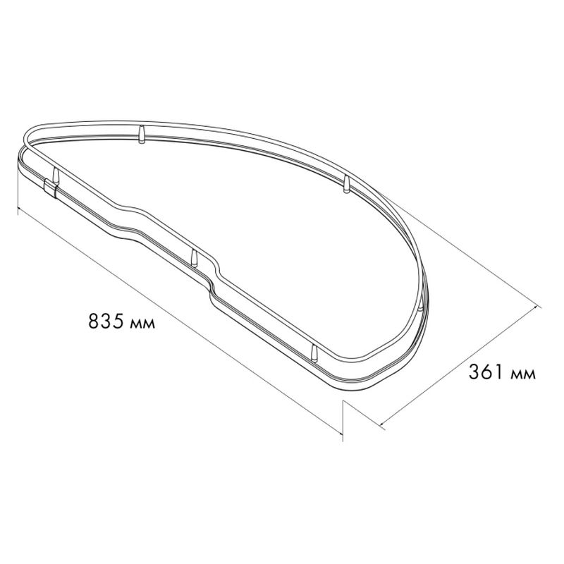 Схема Нижняя угловая карусель CORNERSTONE, выдвижение - левое, ширина фасада 450 мм
