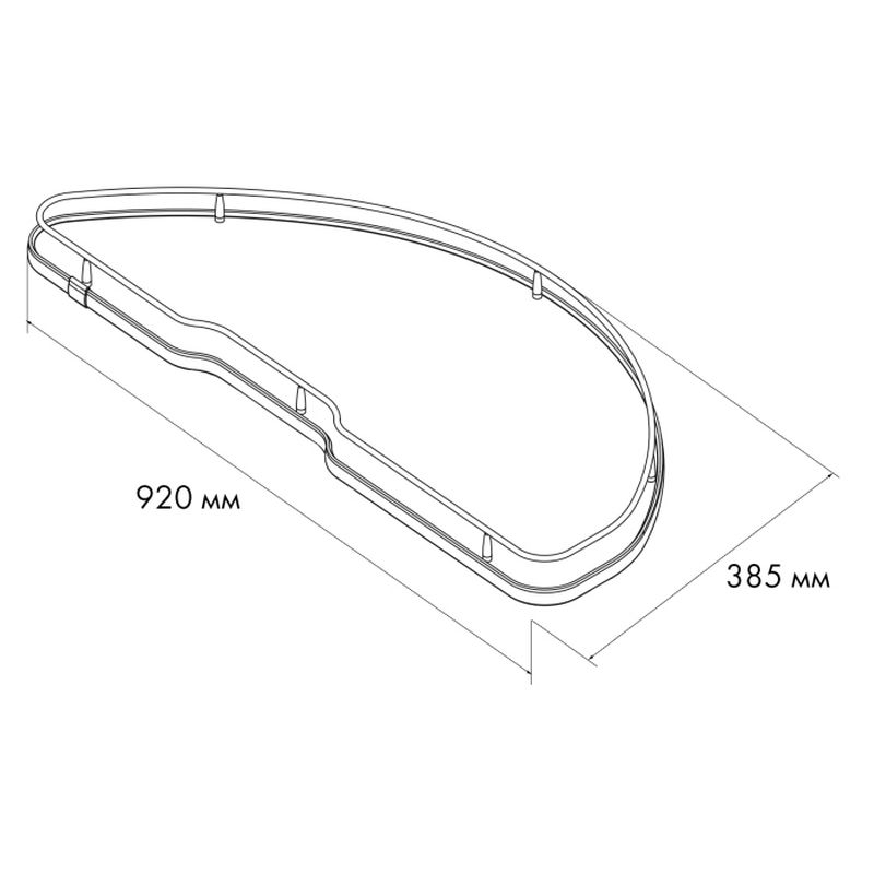 Схема Нижняя угловая карусель CORNERSTONE, выдвижение - левое, ширина фасада 600 мм