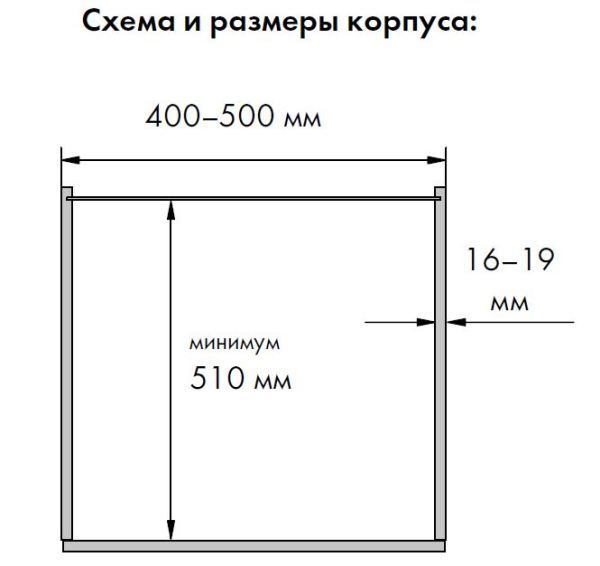 Схема и размеры корпуса для Гладильная доска