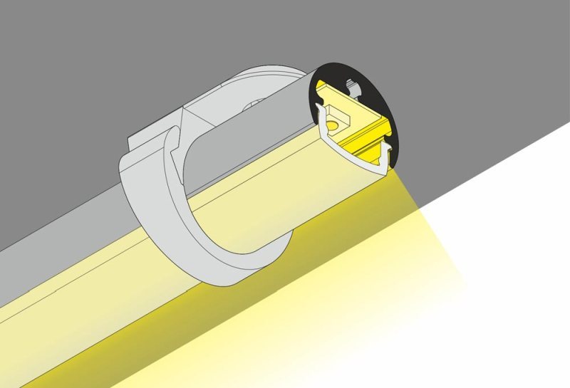 Схема #3, Алюминиевый профиль DLIGHT PEN круглый, длина - 2000 мм, цвет - алюминий
