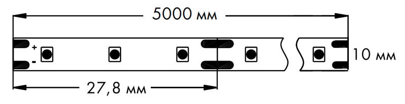 Схема Светодиодная лента MECCANO 3000К (теплый), 108 led/m, 12V, 11.8W/м