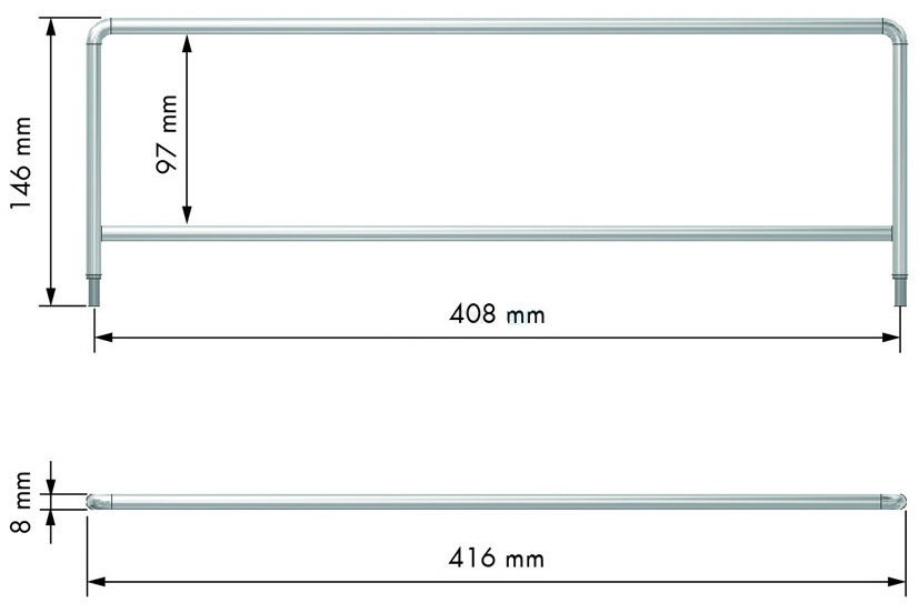 схема Комплект для организации хранения: 2 рейлинга, 6 разделителей, серый