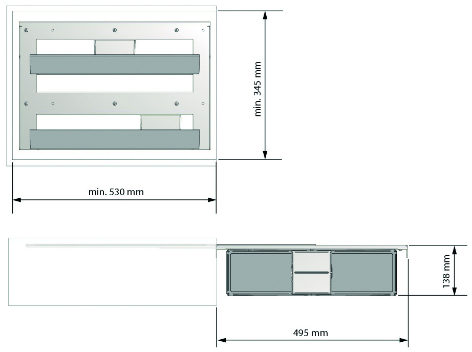 Схема Выдвижная корзина FLATLINE для специй, ширина фасада от 200 мм, антрацит