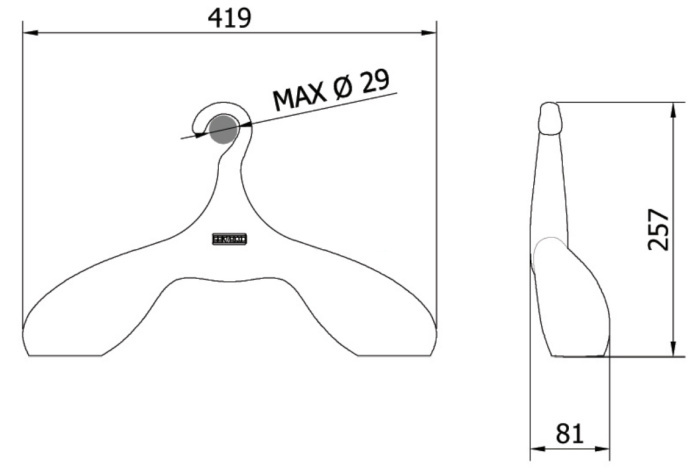 Дизайнерская вешалка для одежды Dino, комплект из 3 шт. (оранжевый) sh
