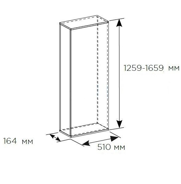 Выдвижная колонна THOR Matrix на ширину фасада 200 мм, высота рамы 1259-1659 мм, 4 корзины shema 1