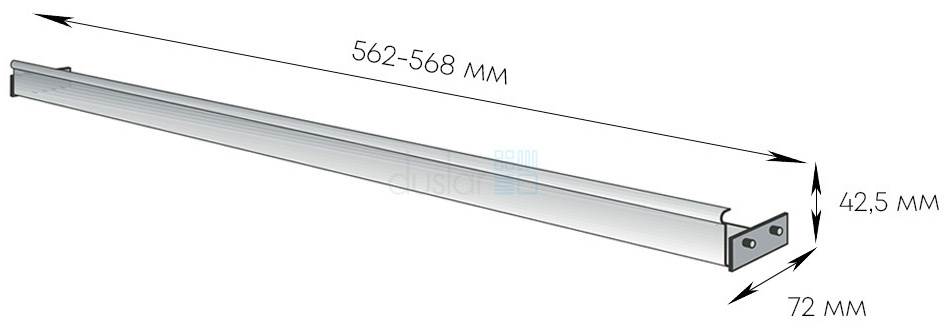 Полка Deposito для специй для шкафов с вытяжкой шириной 600/900 мм, графит shema