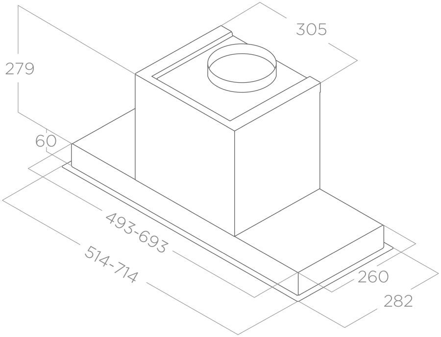 ELICA HIDDEN 2.0 BL MAT/A shema