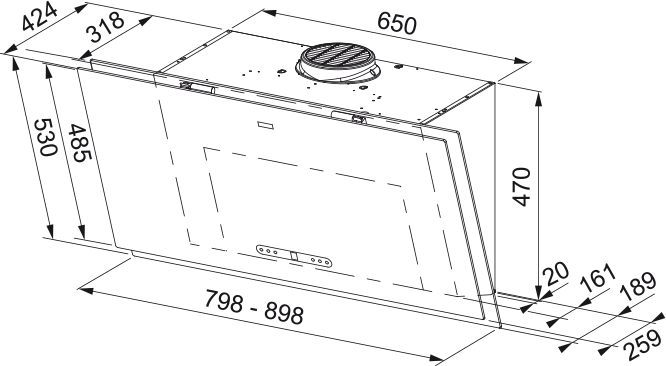 FRANKE вытяжка FMA 2.0 PRO 907 BK shema