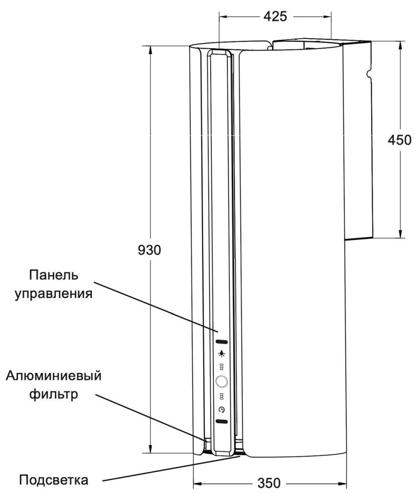 LEX вытяжка TORO 350 shema