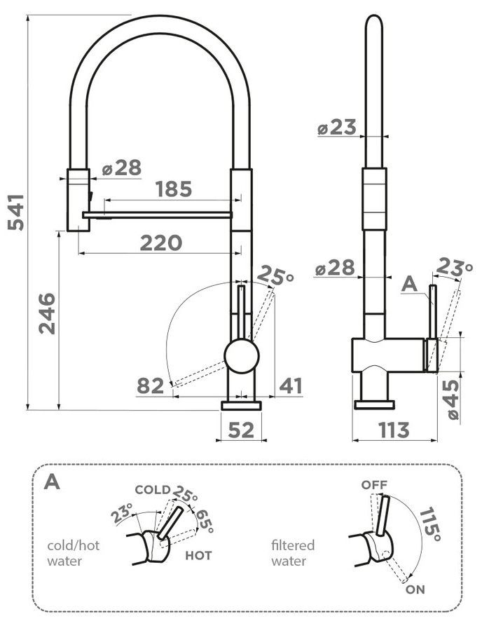 OMOIKIRI смеситель Kanto-2 Plus shema