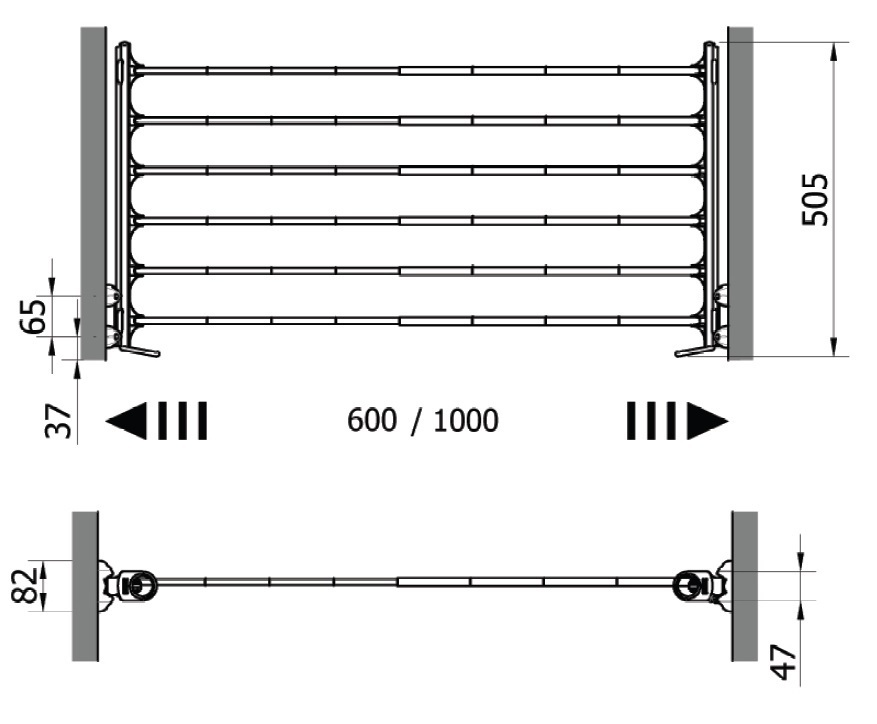 Схема брючницы телескопической 600 - 1000 мм