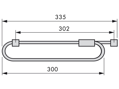 Схема Штанга для одежды выдвижная, длина - 335 мм (хром, серебристый)