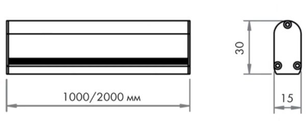 Схема Штанга для одежды со светодиодной подсветкой (1000/2000 мм, свет - холодный)