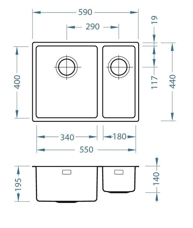 ALVEUS мойка KOMBINO 120 SAT-90 shema 2
