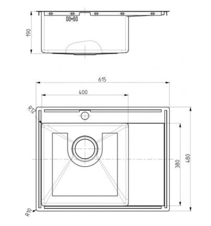ALVEUS мойка QUARTO 20 BRS-90 shema