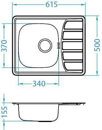 ALVEUS мойка ZOOM 10 NAT-90-615X500 sh 1