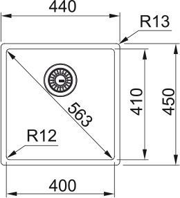 FRANKE мойка BXX 210/110-40 3 1/2" WWK ND NTH R12 BX sh