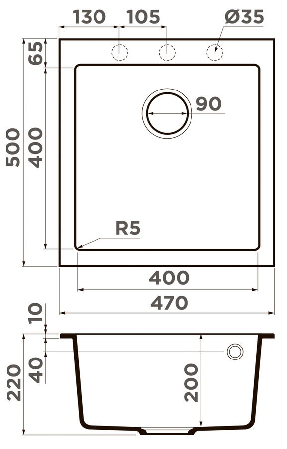 OMOIKIRI мойка Bosen 47A-WH Artceramic/белый sh