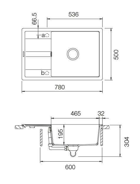 SCHOCK мойка Optima 60D Max Cristalite shema