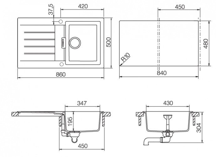 SCHOCK  мойка Signus 45D Cristadur sh