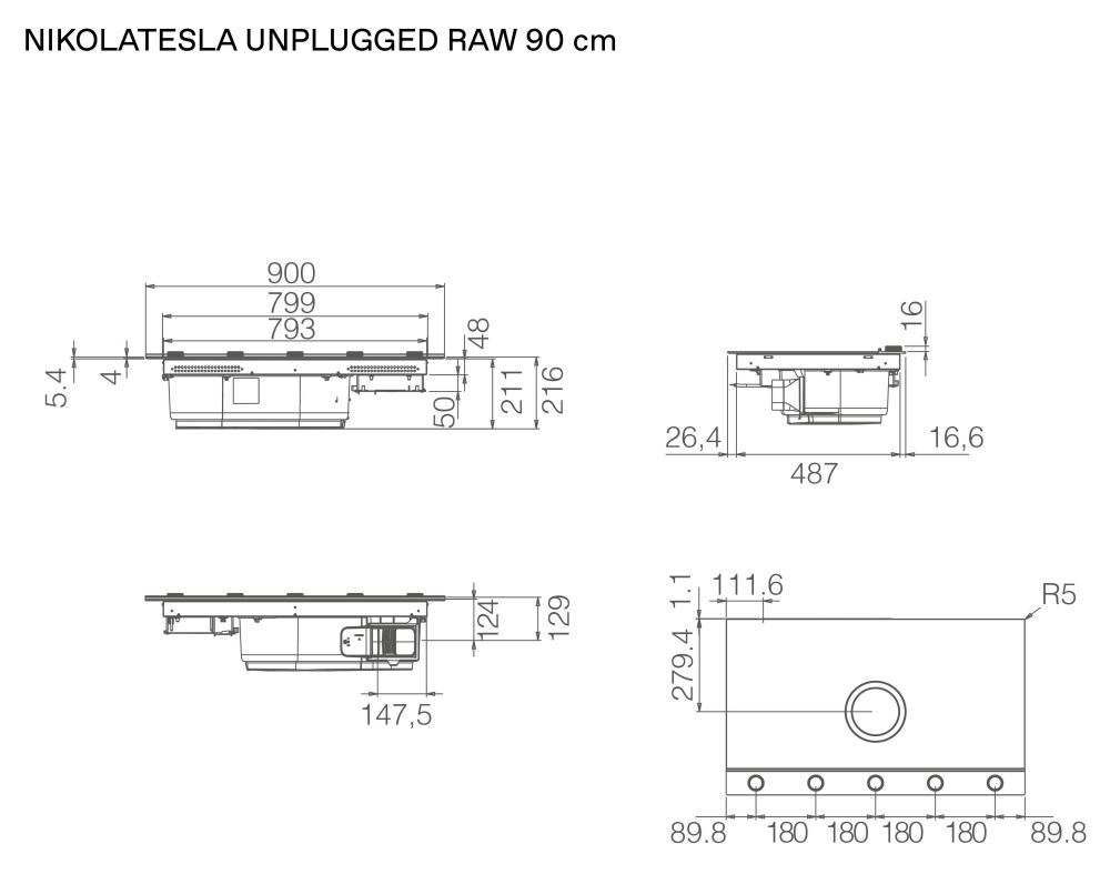 ELICA NIKOLATESLA UNPLUGGED RAW BR/A/90 sh