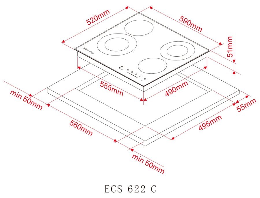 KUPPERSBERG варочная электрическая поверхность ECS 622 C shema