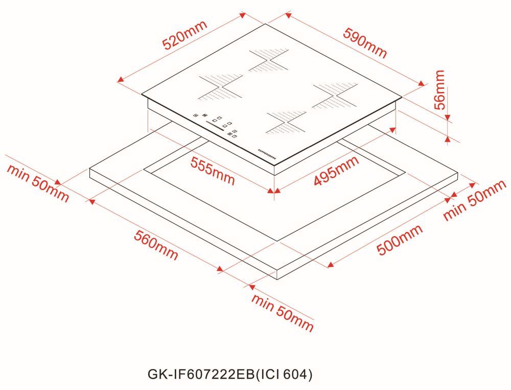 KUPPERSBERG индукционная варочная поверхность ICI 604 shema