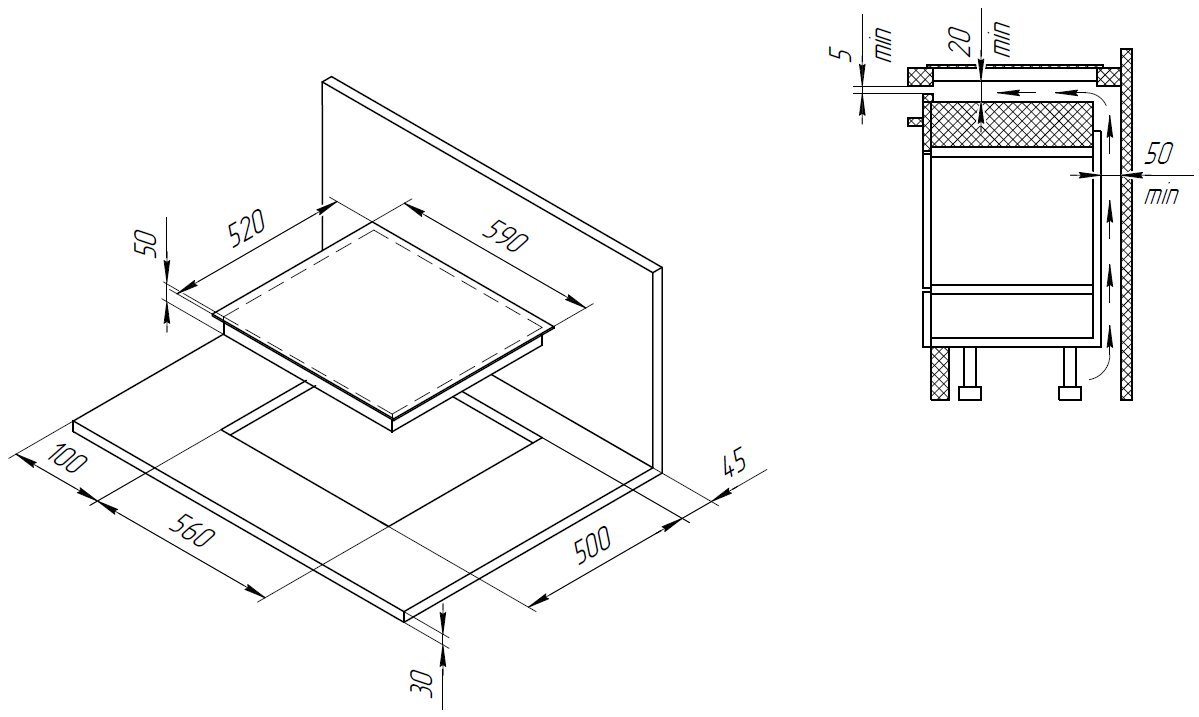 KUPPERSBERG индукционная варочная поверхность ICS 606 C shema